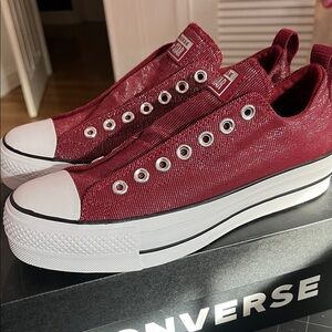 Converse Women's Maroon Platform Sneakers